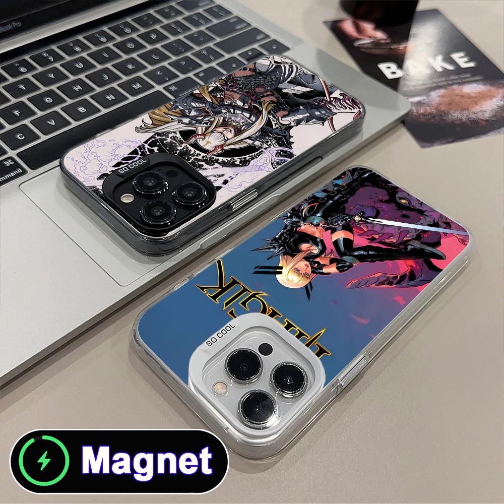 Apple Iphone 15 Pro Max - Cover Magnetica Colorata Argento Magik Illyana