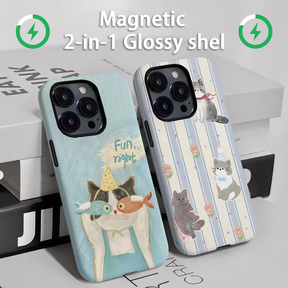 Apple Iphone 15 Pro Max - Custodia per telefono con gatti e